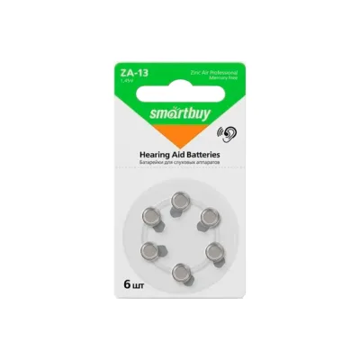 Батарейка Smartbuy для слуховых аппаратов a10-6b (60/3000) упаковка 6 шт. SBZA-A10-6B