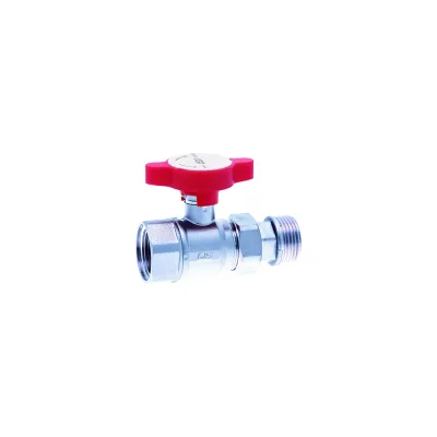 Шаровой кран FARс американкой, хром, 1", красная ручка FS 3052 1R