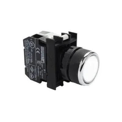 Кнопка со светодиодной подсветкой Emas белая B150DB