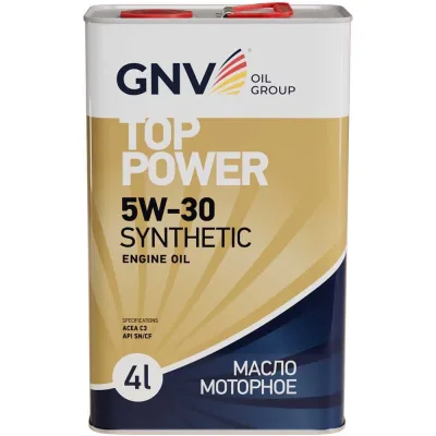 Масло моторное GNV Top Power 5W-30 Synthetic, ACEA C3, VW 504/507, 4 л GTP1011872020010530004