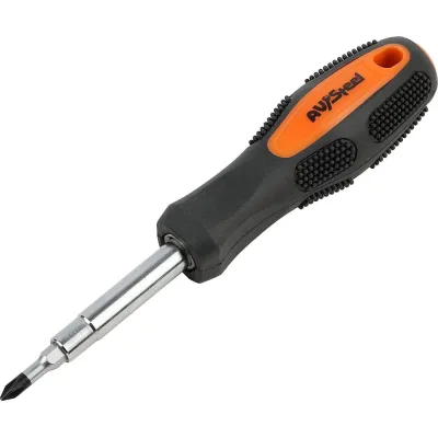 Отвертка переставная двусторонняя AV Steel 75мм 4 в 1 , шт. AV-440105