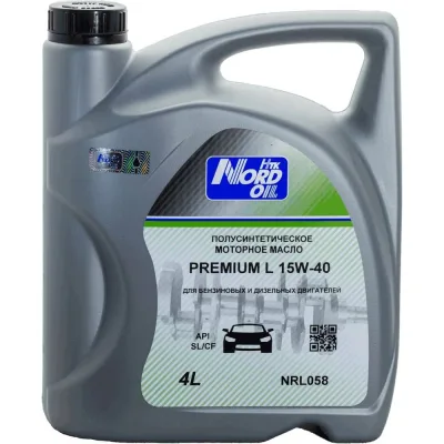 Моторное масло NORD OIL Premium L 15W-40 SL/CF 4л NRL058