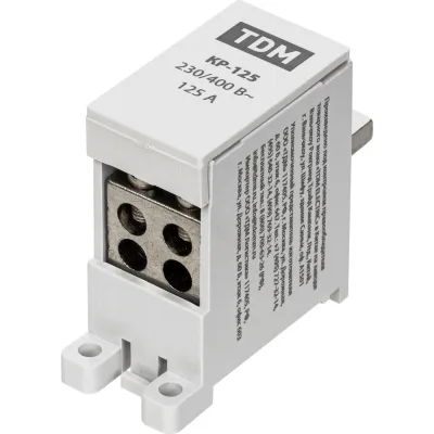 Распределительная клемма на din-рейку TDM ELECTRIC КР-125 1П 125А (4x16 кв. мм) SQ0823-0116