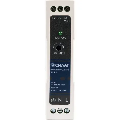 Блок питания на DIN-рейку СИЛАТ 24W, 1A, 24VDC / 90-264VAC 1 шт 902410