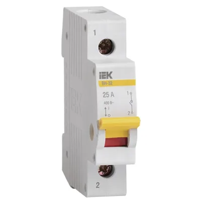 Выключатель нагрузки IEK Karat ВН-32 1P 25А 400 В на DIN-рейку (MNV10-1-025)