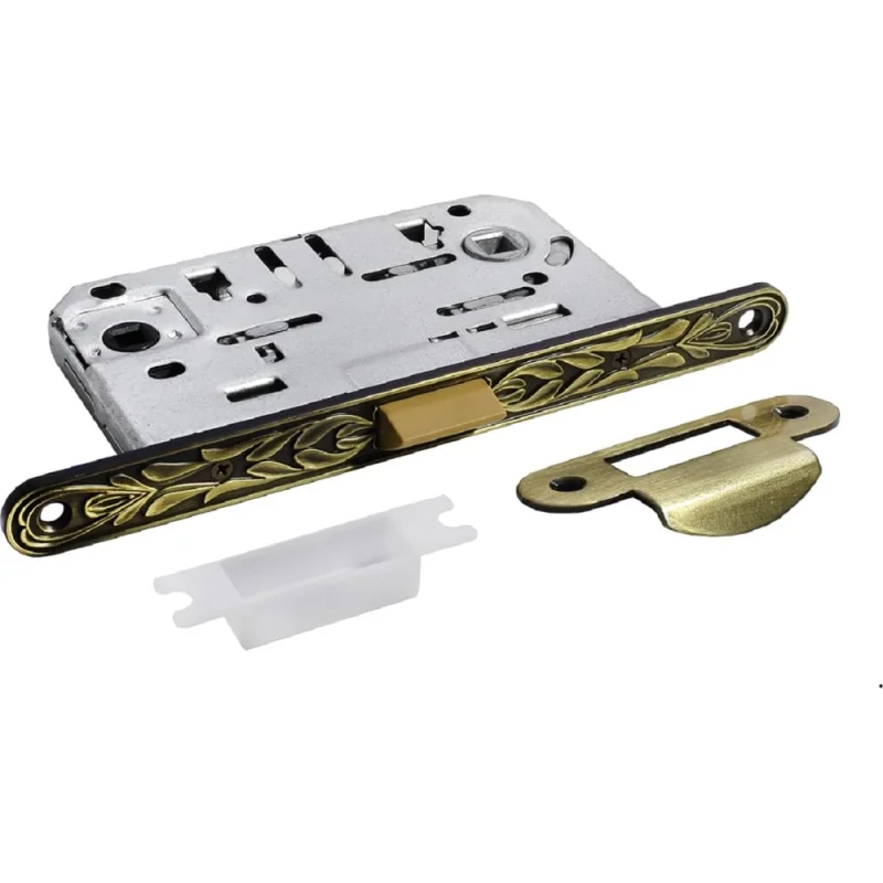 Замок с пластиковым язычком MORELLI 1895P-U IB защелка бесшумная многофункциональная, цвет-итальянская бронза 9011894