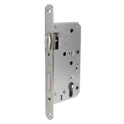 Замок врезной Fuaro DD.INOX-C-55.72-R для противопожарной двери под цилиндр хром