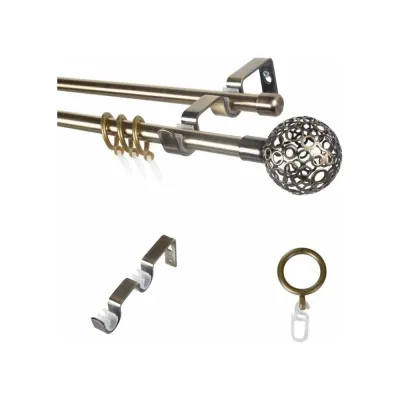 Металлический карниз LM DECOR лайт ажур диаметр 16/16 мм, 3 м, антик SC09512131300AB