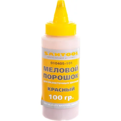Меловой порошок 100 гр для разметочных шнуров красный SANTOOL 010405-101