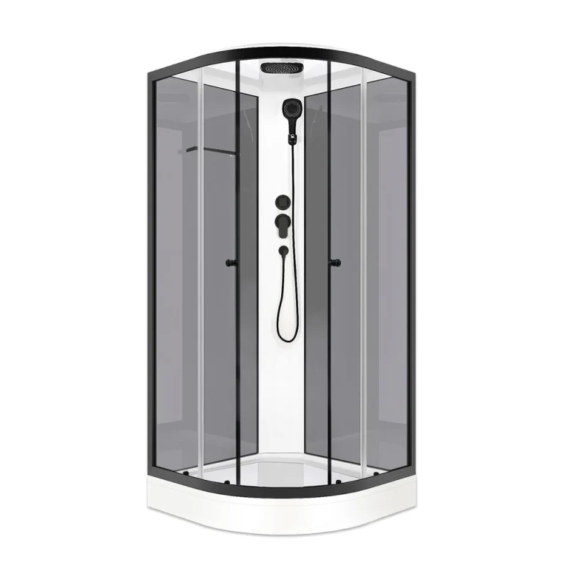 Душевая кабина Domani-Spa Delight Slim 80х80х218 см стекло прозрачное 4 мм с низким поддоном полукруг серые стенки