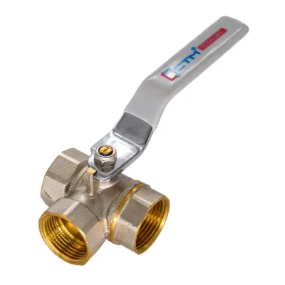 Шаровой кран для воды СТМ СТАНДАРТ 3/4", трехходовой, тип L, рычаг CW3FL034