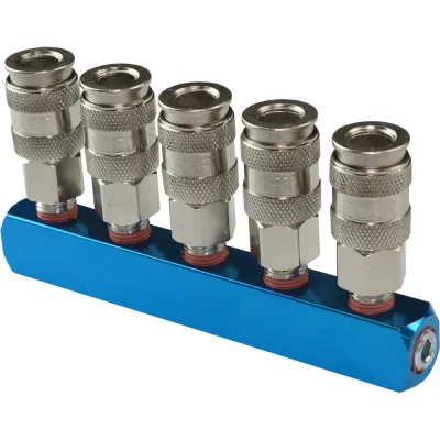 Разветвитель пневматический (1/4"F; 5 выходов рапид EURO) WIEDERKRAFT WDK-85MX
