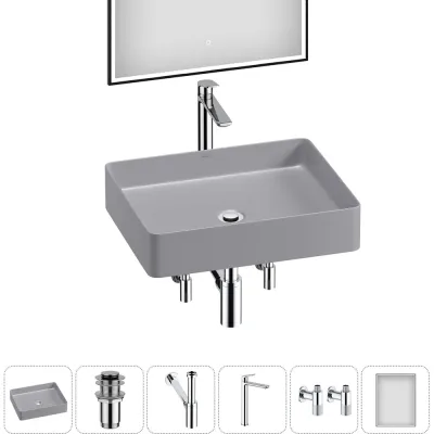 Набор Wellsee 6 в 1 FreeDom 2.0 накладная раковина 51x40 см 20217929R