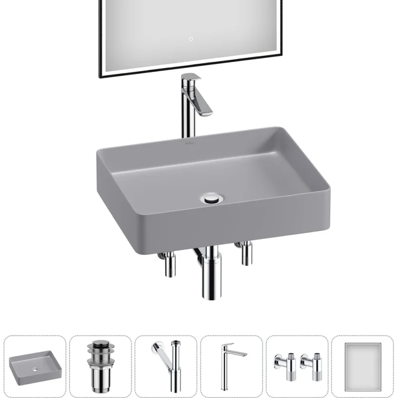 Набор Wellsee 6 в 1 FreeDom 2.0 накладная раковина 51x40 см 20217929R