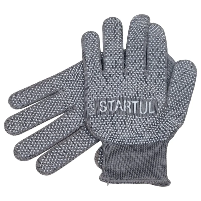Перчатки нейлон STARTUL ПВХ Микроточка серые ST7504-G