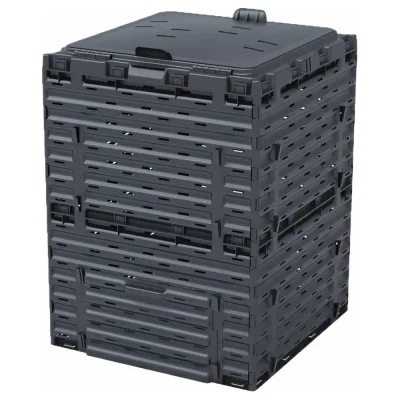 Компостер с крышкой Piteco 300 л, чёрный