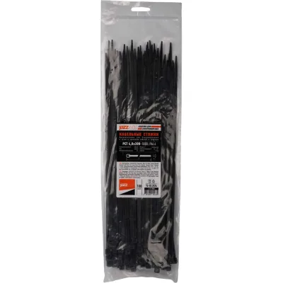 Кабельная стяжка Jazzway PCT 4,8x300-100BL PA6.6, уп. 100 шт. 5054639