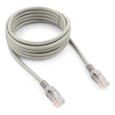 Патч-корд Cablexpert UTP кат.6, 3м, литой, многожильный серый PP6U-3M