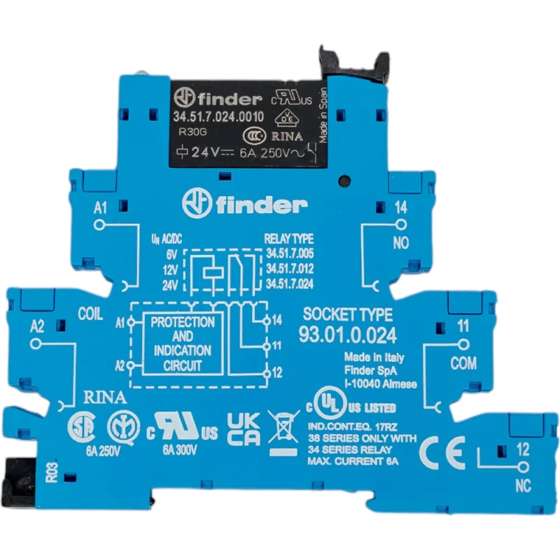 ΠΠ½ΡΠ΅ΡΡΠ΅ΠΉΡΠ½ΡΠΉ ΠΌΠΎΠ΄ΡΠ»Ρ ΡΠ΅Π»Π΅ Finder, 1 CO ΠΊΠΎΠ½Ρ. 6Π° /= 24Π² Ac/Dc, Π²ΠΈΠ½Ρ. Π·Π°ΠΆΠΈΠΌΡ, 385100240060