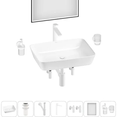 Набор Wellsee 7 в 1 Cromulent накладная раковина 56x40 см 318003000 20219002R
