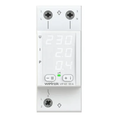 Реле многофункциональное модульное Welrok VIP-63 220 В 63 А тип AC цифровое