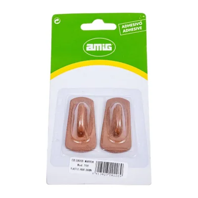 Крючок Amig мод.208, коричн, пластик, блистер 20226
