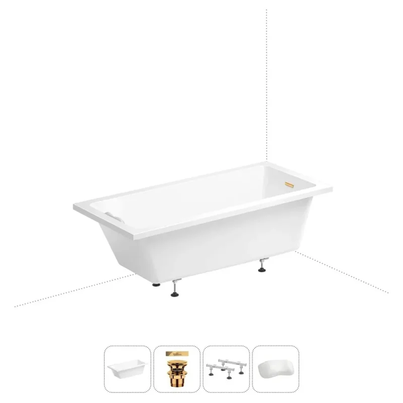 Акриловая ванна Wellsee 150х80 см FreeDom 2.0 в наборе 4 в 1 20212814R
