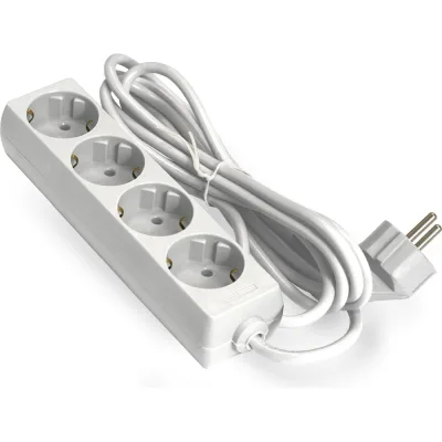 Удлинитель ExeGate ECE-4-5W 4 евророзетки с заземлением, 5м, белый 285818