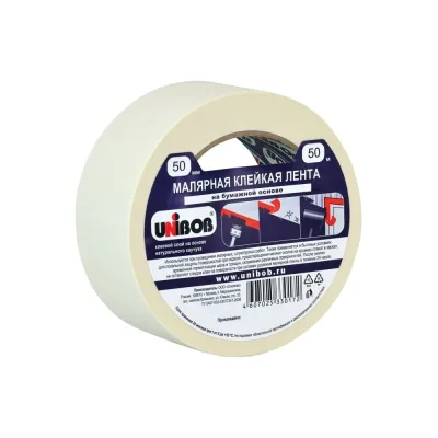 Малярная клейкая лента Unibob 50 мм х 50 м 212496 28139