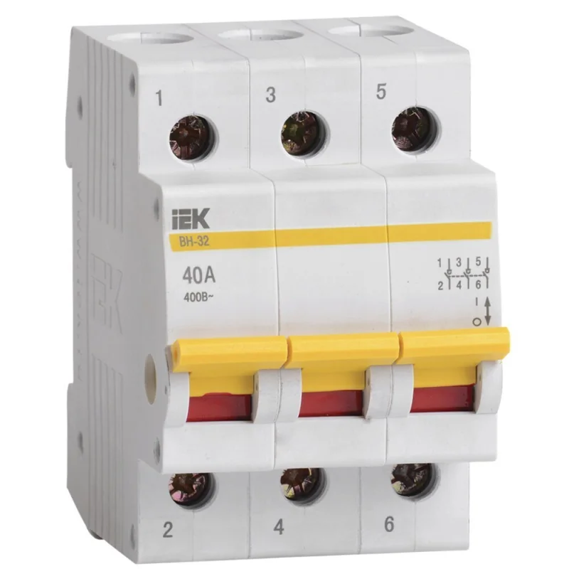 Выключатель нагрузки IEK Karat ВН-32 3P 40А 400 В на DIN-рейку (MNV10-3-040)