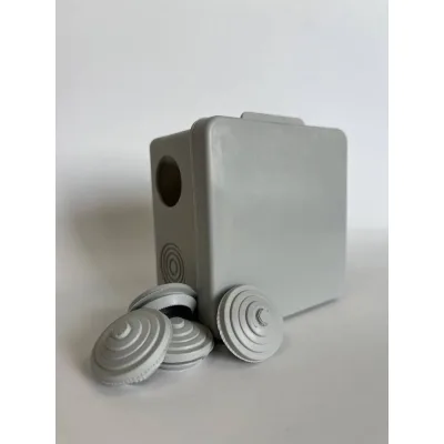Коробка распределительная серая KOPOS RK 8106 (KD) для О/П 65x65x50мм 4хD25мм, IP54 RK-8106_KD