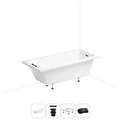 Акриловая ванна Wellsee 150х80 см FreeDom 2.0 в наборе 4 в 1 20212811R
