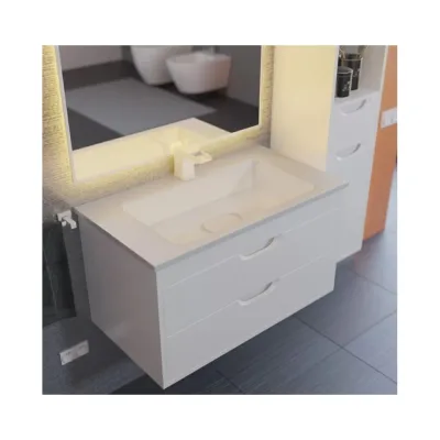 Тумба под раковину для ванной Uperwood Modul_80 см, подвесная, матовая, белая 2930205252
