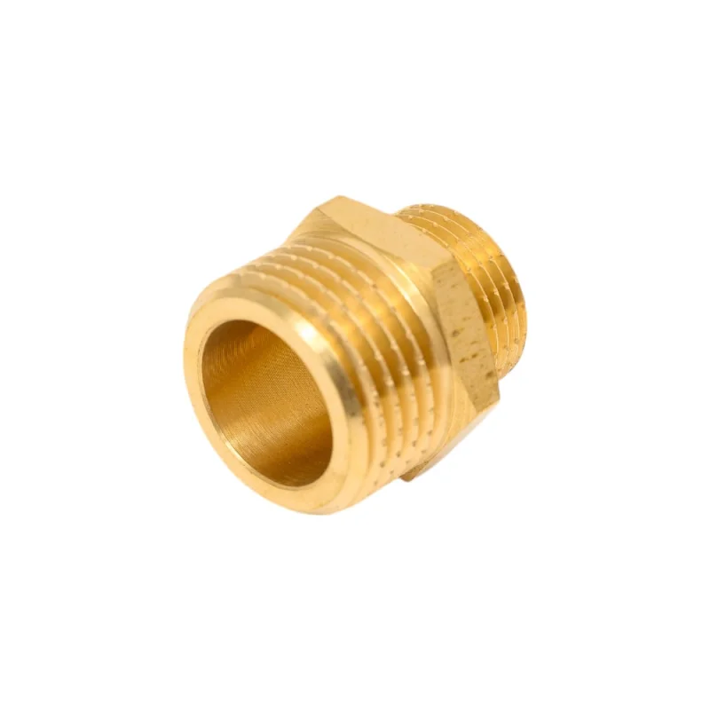 Латунный ниппель AV Engineering редукционный наружная-наружная 1/2x3/8 AVE303008