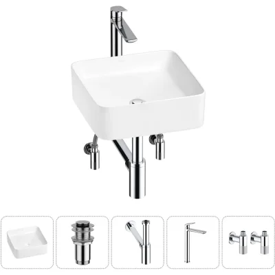Набор Wellsee 5 в 1 Mint накладная раковина 37x37 см 20212461R