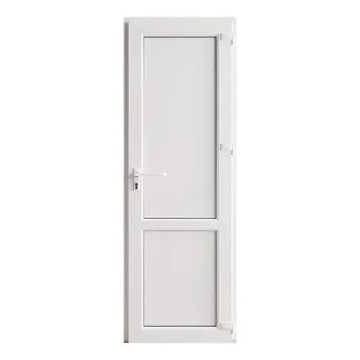 Металлопластиковая дверь VEKA 2050х700 мм алюминиевый порог белая правая глухая