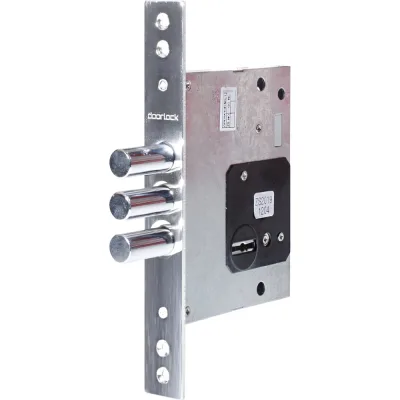 Корпус сувальдного замка DOORLOCK DL9257K/Z/60мм, 5 ключей, хромированная фронтальная планка 28х220мм, диаметр ригелей 16мм 75334