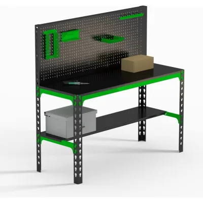 Металлический стол Metalex 750x1100x400 + перфопанель с комплектом аксессуаров SMMPRIA751140