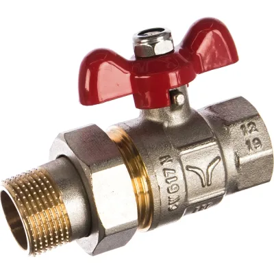 Кран шаровой полнопроходной PRO AQUA со сгоном ручка бабочка, Н-В 3/4 FWB65-m20-f20xb