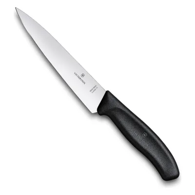 Разделочный нож Victorinox лезвие 19 см, черный, в картонном блистере, 6.8003.19B