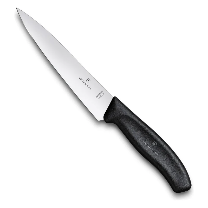 Разделочный нож Victorinox лезвие 19 см, черный, в картонном блистере, 6.8003.19B