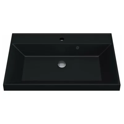 Кварцевая раковина для ванной комнаты Uperwood Classic Quartz 70 см, черная матовая, уголь 291030005