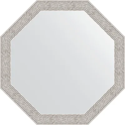 Зеркало EVOFORM в багетной раме - волна алюминий 46 mm (53x53 cm) 3959