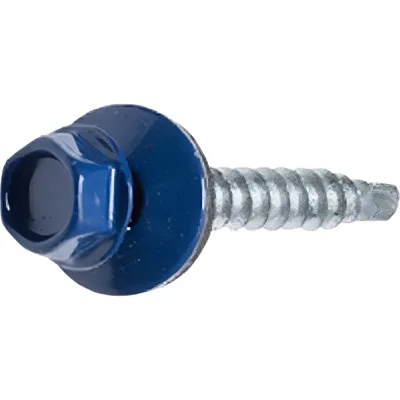 Кровельный саморез Rizzel 4,8x19 RAL 5021 сверло №2, 400 шт 00000336128