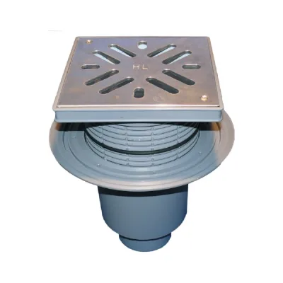 Дворовый трап HL (верт. выпуск), решетка из нерж. стали HL 616SW/1