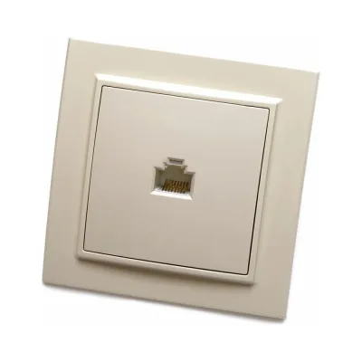 Компьютерная розетка STEKKER 1-местная RJ-45, серия Эрна, слоновая кость, PST00-9007-02 39233