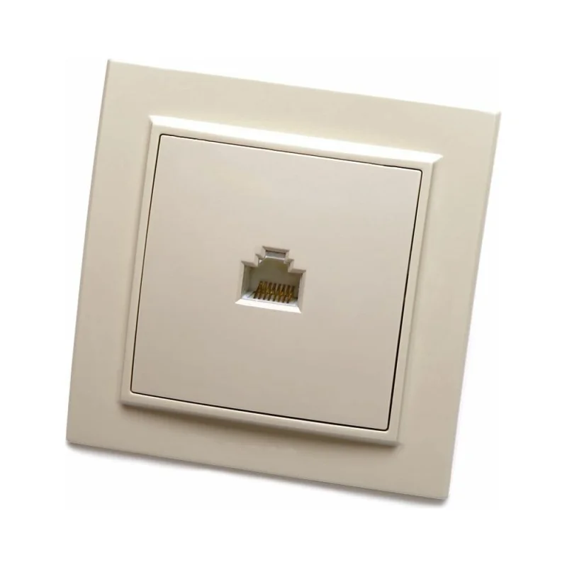 Компьютерная розетка STEKKER 1-местная RJ-45, серия Эрна, слоновая кость, PST00-9007-02 39233