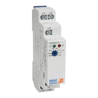 Реле контроля фаз КЭАЗ OptiRel D PHS-3-1M-08-PP-1 без настр повышенного/пониженного асимметрии 3Ф 1СО 331992
