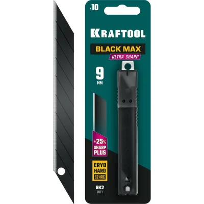 Сегментированные лезвия KRAFTOOL BLACK MAX 9 мм, 10 шт 09602-09-S10