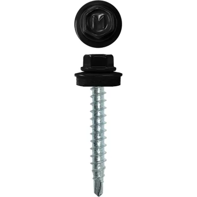Кровельный саморез Daxmer 4,8х35 RAL 9005, сверло №1, 250 шт. 00000303947